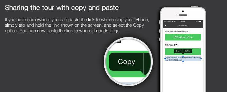 Sharing the tour with copy and paste